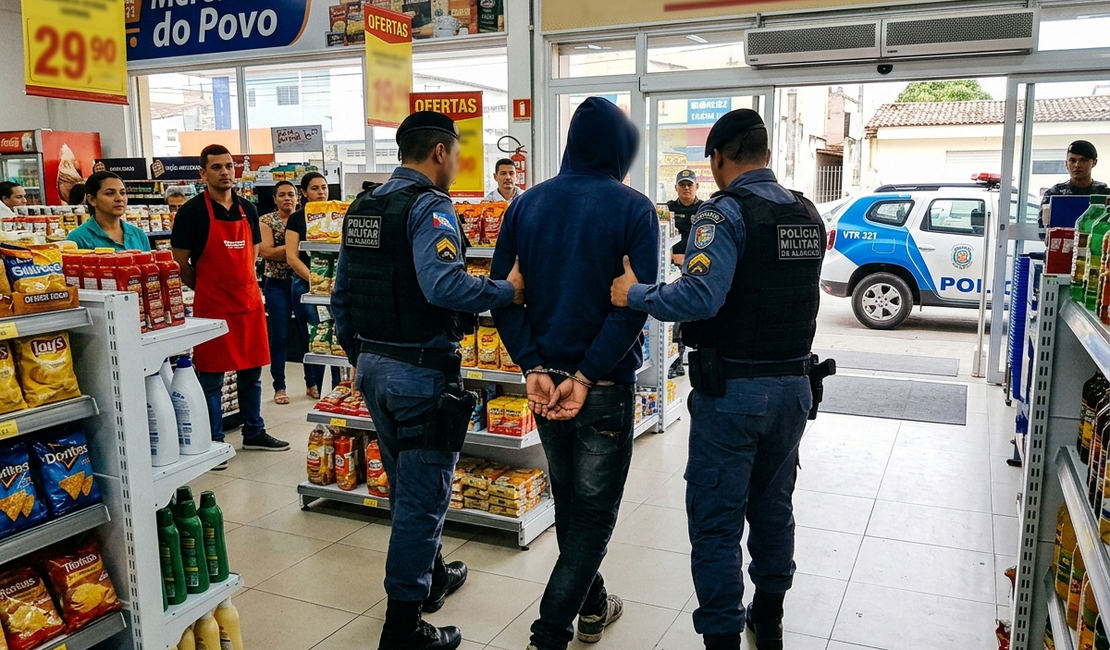 Homem é preso após furtar mercadorias em loja no Tabuleiro dos Martins