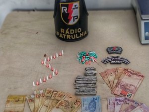 Após denúncia de populares jovem é preso com drogas e dinheiro no Manoel Teles em Arapiraca