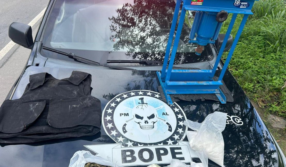 Bope cumpre mandado de prisão e apreende drogas e colete balístico no Pilar