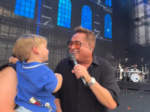 Filho de Virginia e Zé Felipe encanta ao acompanhar avô Leonardo durante ensaio