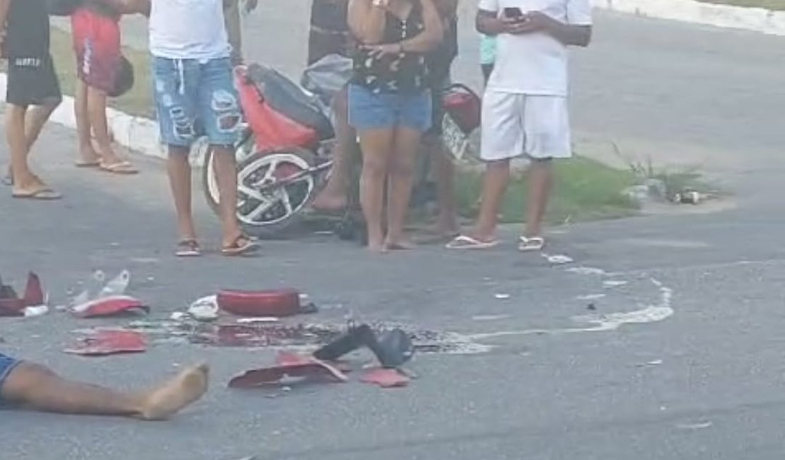 Acidente em Marechal Deodoro provoca morte de motociclista e deixa outras duas pessoas feridas