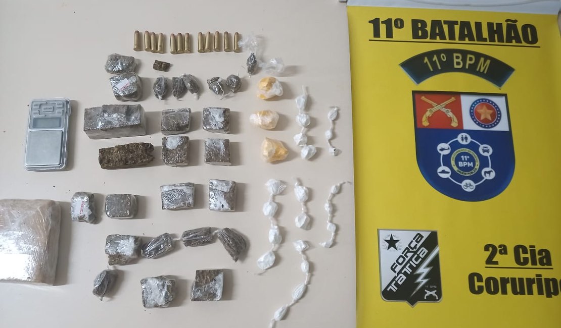 Policiais Militares apreendem mais de 1kg de drogas após perseguição em Coruripe