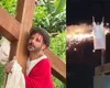 Figurino de Henri Castelli pega fogo durante encenação de 'A Paixão de Cristo'