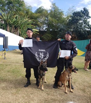 Policiais militares do 3º BPM de Arapiraca concluem curso de especialização com cães no Espírito Santo