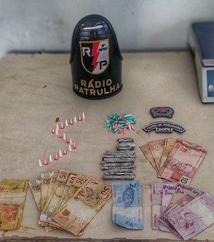 Após denúncia de populares jovem é preso com drogas e dinheiro no Manoel Teles em Arapiraca