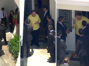 Jair Bolsonaro vai a casa de Silvio Santos
