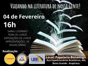 Encontro literário irá reunir escritores com sarau em livraria de Arapiraca nesta sexta-feira (4)