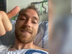 Eriksen publica foto no hospital após mal súbito em jogo da Dinamarca