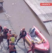 Cavalo ilhado em telhado, no Rio Grande do Sul, é resgatado
