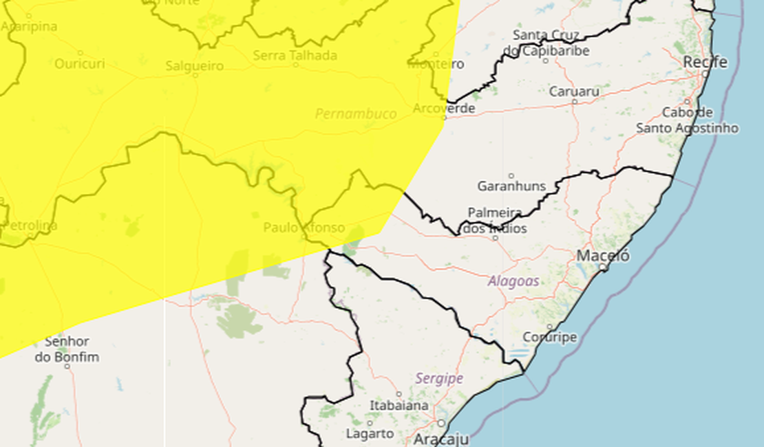 Inmet alerta para baixa umidade em 12 cidades do Sertão de Alagoas
