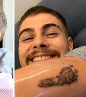 Rafael Vitti faz linda tatuagem em homenagem à filha recém-nascida