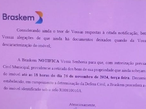 Braskem dá prazo para demolir imóvel de moradora do Pinheiro através de notificação enviada por e-mail