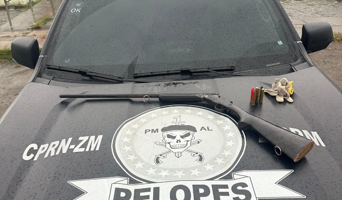 Homem é preso com espingarda na comunidade indígena de Joaquim Gomes
