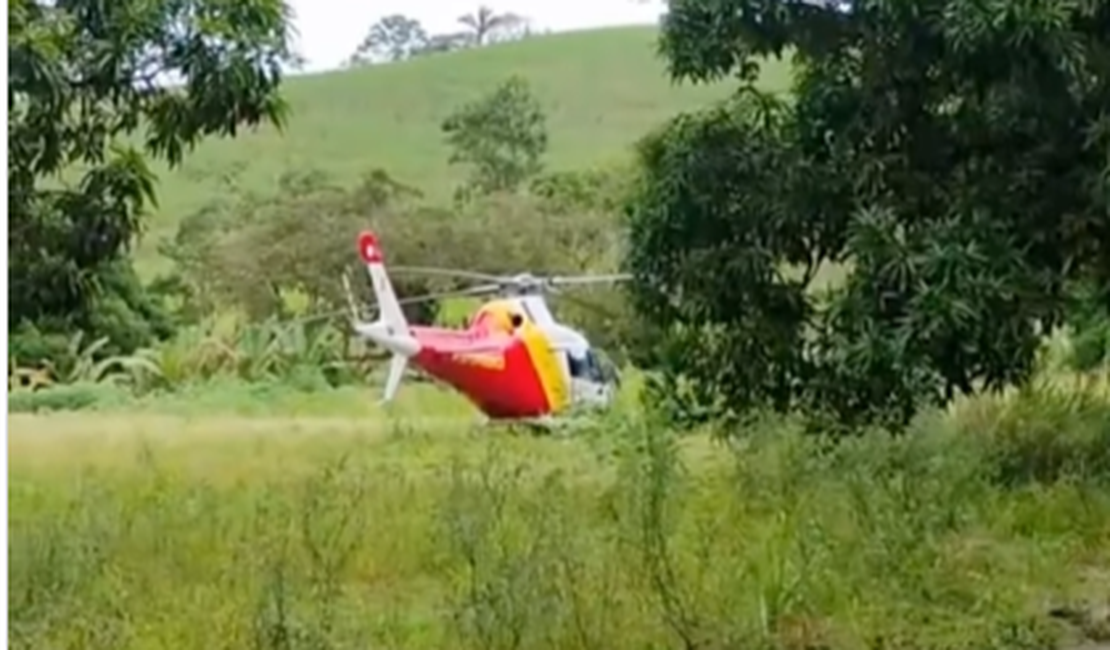 Homem é resgatado por helicóptero após quatro dias isolado em área de mata em Rio Largo