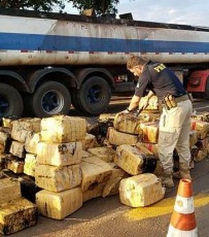Polícia apreende quase 3 toneladas de maconha escondidas em tanque de caminhão