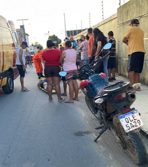 Colisão entre motos deixa mulher e criança feridas no bairro Planalto, em Arapiraca