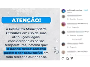 Prefeitura viraliza com publicação sobre 'banho facultativo' por conta do frio no interior de SP
