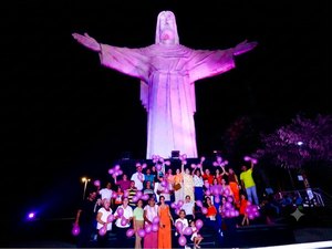 Cristo Redentor da Serra do Goití ficará iluminado na cor lilás a partir de segunda (3)