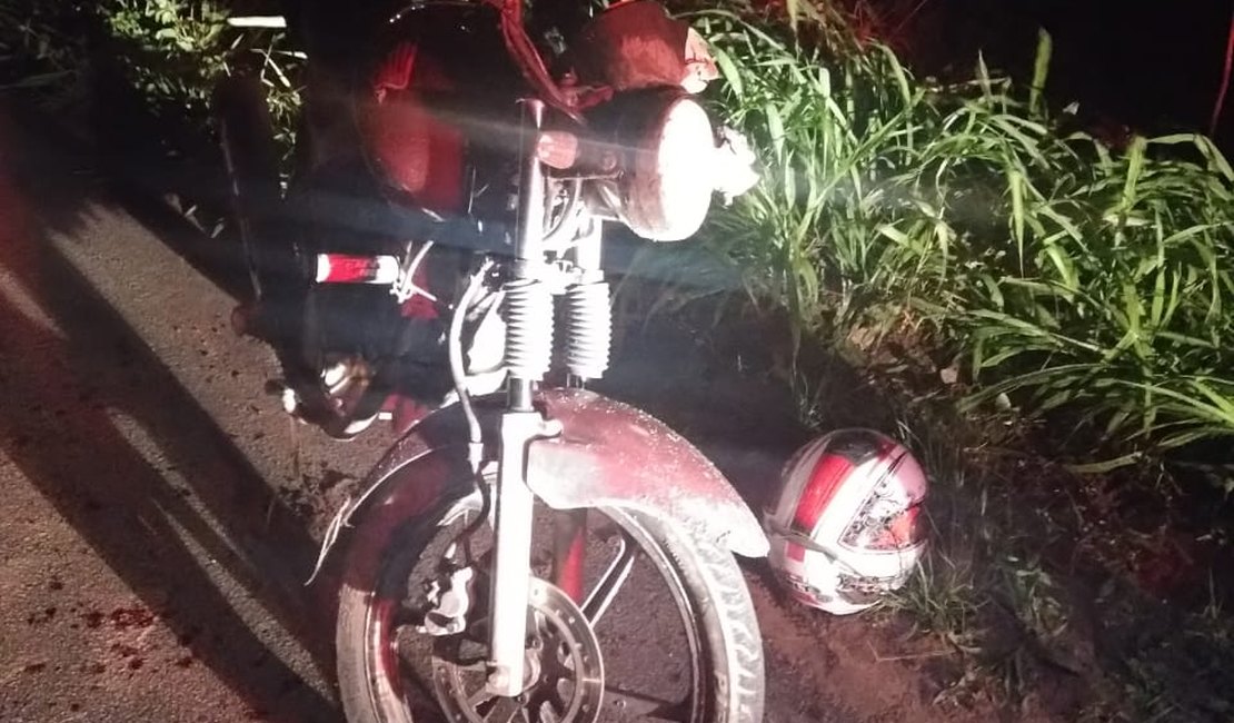Motociclista fica ferido após desviar de cavalo na AL 101 Norte, em Paripueira
