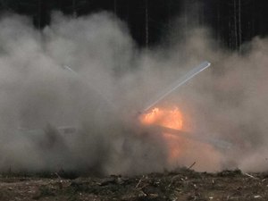 Avião com 164 passageiros pega fogo na Rússia