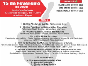 Acontece neste sábado o 4º Fórum Alagoano de Comunicação Comunitária