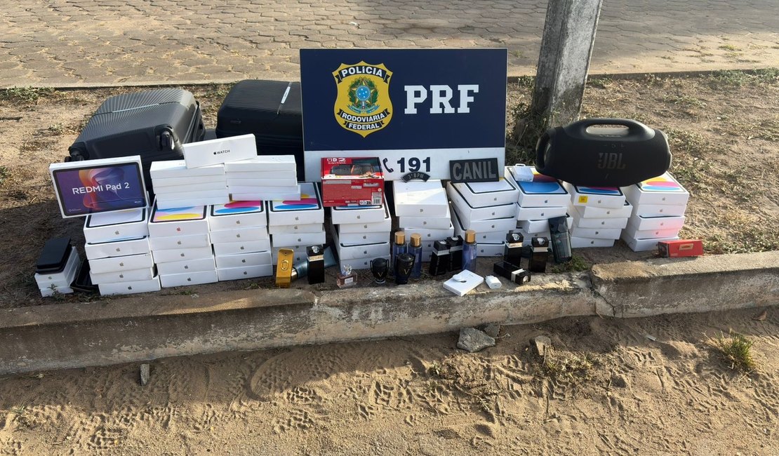 Carga de eletrônicos e perfumes avaliada em R$ 370 mil é apreendida no Agreste de AL
