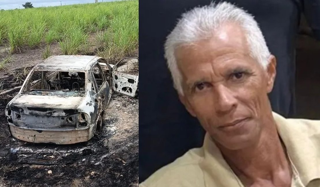 Carro de idoso que desapareceu em Maceió é encontrado carbonizado