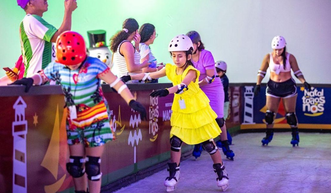 Três bairros de Maceió ganham pista de patinação no Natal de Todos Nós