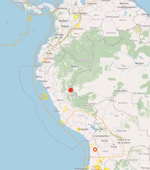 Terremoto é registrado perto da fronteira entre Peru e Brasil