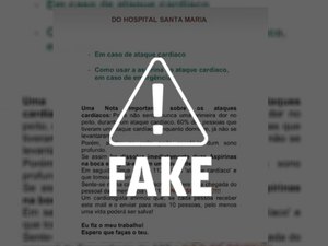 É falso que hospital tenha recomendado aspirina em caso de ataque cardíaco