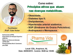 Phama Vida promove cursos gratuitos para nutricionistas e médicos em Arapiraca