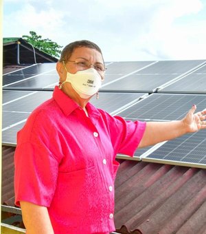 Tereza Nelma instala sistema de energia solar na instituição Casa do Pobre