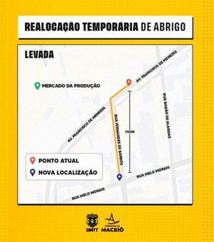 Mercado da Levada: ponto de ônibus será realocado temporariamente