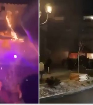 imagens mostram fuga de pessoas durante incêndio na Suíça