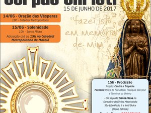 Arquidiocese de Maceió celebra Corpus Christi na próxima quinta-feira (15)