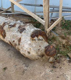 Canhão é achado enterrado em Maragogi