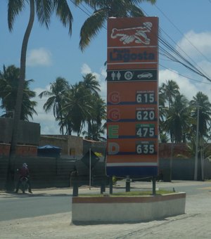 Litro da gasolina comum custa R$ 6,15 em Porto de Pedras
