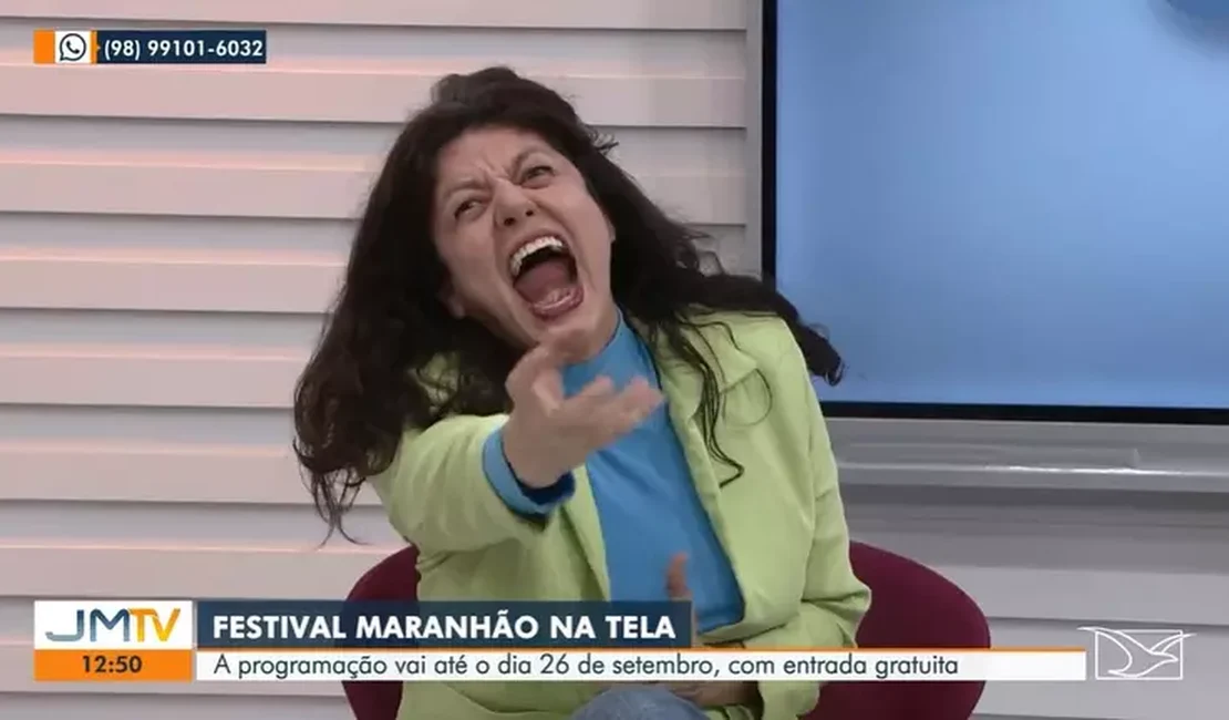 Atriz começa a gritar de repente em entrevista ao vivo em telejornal da Globo