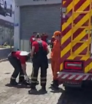 Carro elétrico pega fogo durante carregamento em  concessionária na Avenida Fernandes Lima