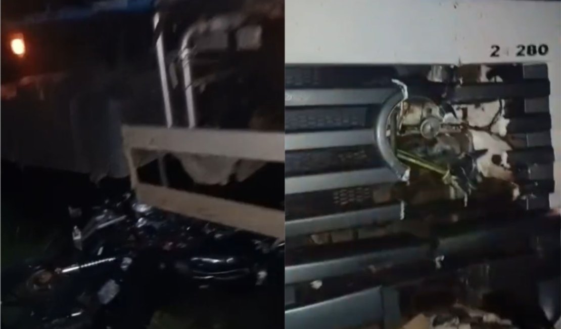 Motociclista morre após grave acidente com caminhão na BR-104, em Murici
