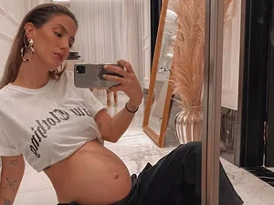 Grávida, influencer Gabi Brandt exibe barriga de 24 semanas