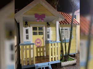 Servidor constrói casa de boneca gigante para filhas após ver tutoriais na web, em Goiânia