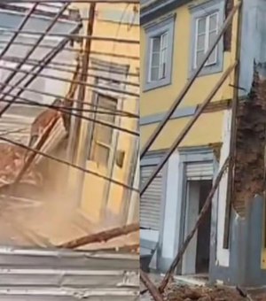 Parte de prédio desaba no município de Viçosa