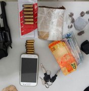 Polícia prende três por tráfico de drogas e um acusado de latrocínio