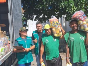 Desenvolvimento Sustentável entrega mais de 80 cestas básicas em Ecopontos da capital