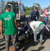Colisão entre caminhão-pipa e motocicleta deixou uma vítima gravemente ferida na AL 110
