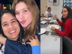 Virginia posa com irmã de Zé Felipe na mansão de Vini Jr. e web reage