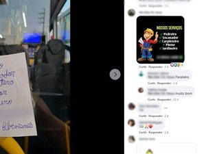 Pedido de emprego colado por pedreiro em ônibus viraliza nas redes sociais