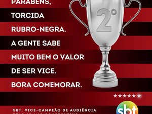 SBT 'parabeniza' Flamengo: 'A gente sabe muito bem o valor de ser vice'