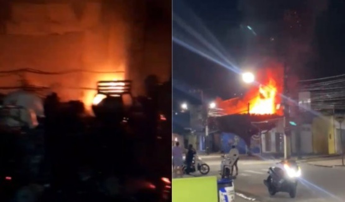 [Vídeo] Incêndio destrói loja de motos no município de São Miguel dos Campos